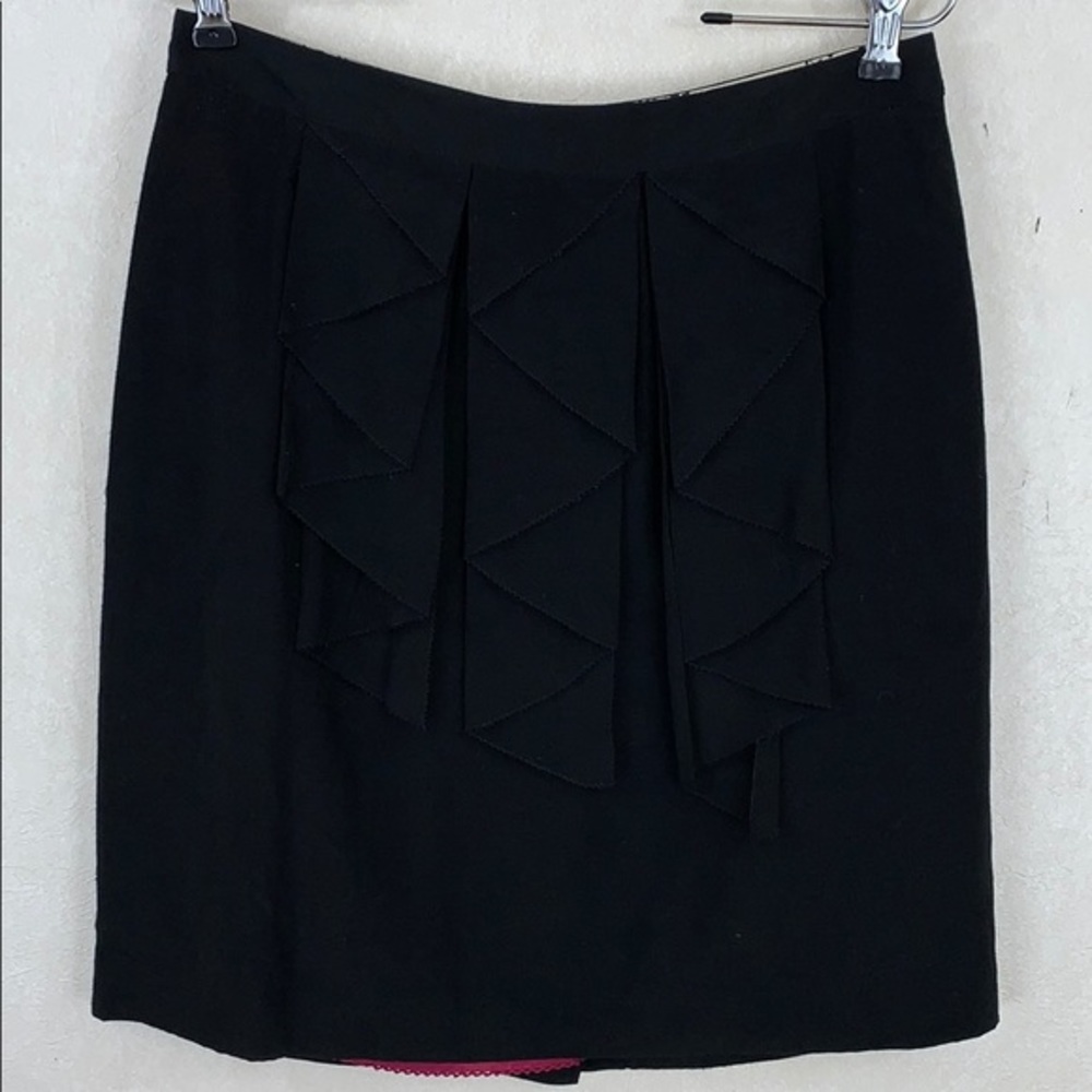 Anthropology Odille Black Front Ruffle Skirt